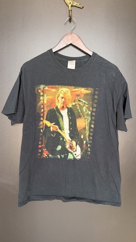 Kurt cobain shirt mens faded - l,