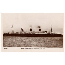 SS LEVIATHAN United States Line Ocean Liner RP Postcard Postally Used 1928