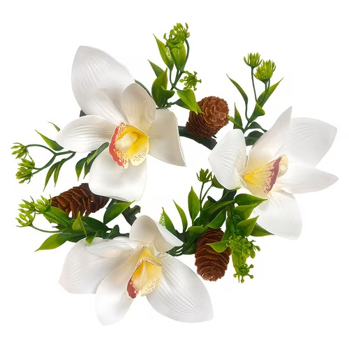 Artificial orchid candle ring - artificial,