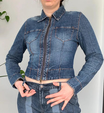 Vintage moto zip denim - up,