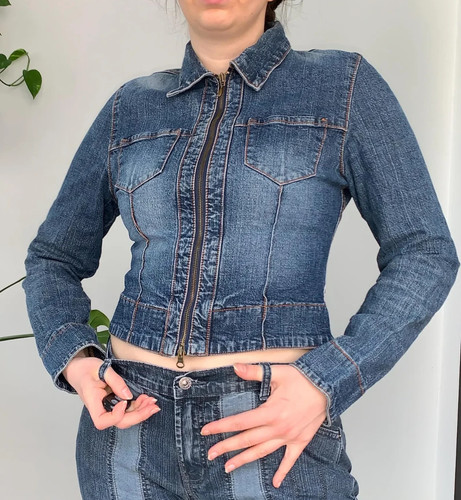 Vintage moto zip denim - moto,