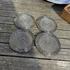 4 Beaded Drink Coasters dark
