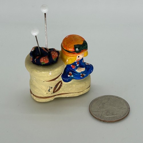 Vintage pin cushion ceramic - pin,