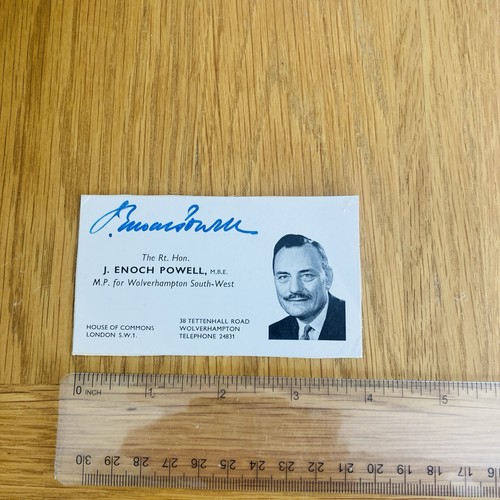 Enoch powell signed card - powell,