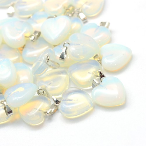 Opalite heart pendants - opalite,