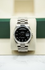 Gents 18ct White Gold Rolex Day-Date 36mm 18239 Factory Black Diamond Dial