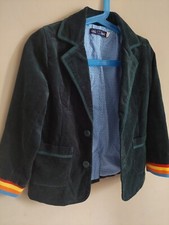 Little Bird Boys NEW Green Velvet Needlecord Blazer Jacket,Age 5-6,NWOT