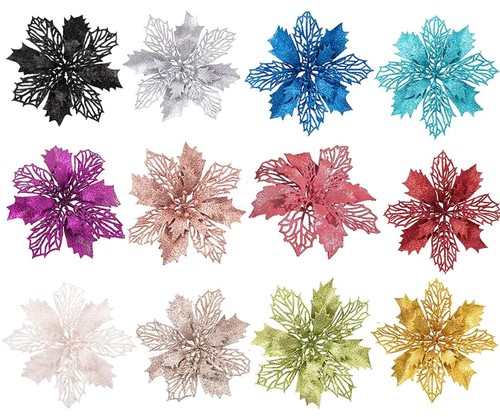 10x glitter poinsettia - glitter,