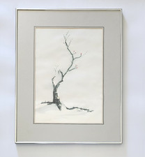 Original Thomas Dale Arndt Watercolor Art Signed Minimalist Winter Landscape 