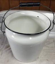 Vintage Enamel Pail With