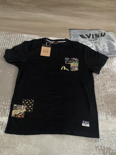 Evisu mens black tshirt - evisu,