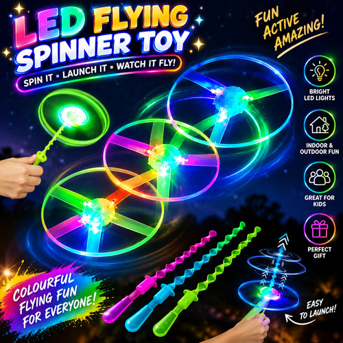 Led flying saucer helicopter - led,