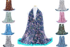  Japanese Bird Print Scarf