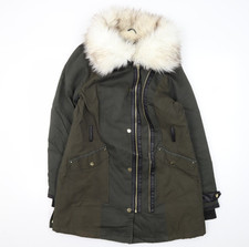 River Island Women's Green Parka Coat Size 12