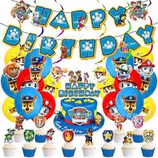 Paw Patrol Balloons Banner Decorations Bunting Cake Toppers Backdrop Props 45pcs