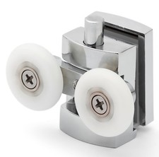 2 x Twin Bottom Zinc Alloy Shower Door Rollers/Runners/Spares 23mm Wheels L101