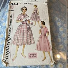 Vintage 50s Simplicity  Dress Pattern 2444 For Women’s Size 14 Bust 34