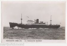 Manchester Liners Ltd., S.S. Manchester Regiment Shipping RP Postcard, B464