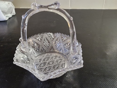 Vintage crystal glass trinket - crystal,