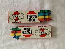 Vintage collectable 2 x Packs Pizza Hut promotional 4 Crayons Unused