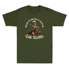 Oak Island Treasure Hunting Skeleton Funny Graphic Saying Vintage Men's T-Shirt