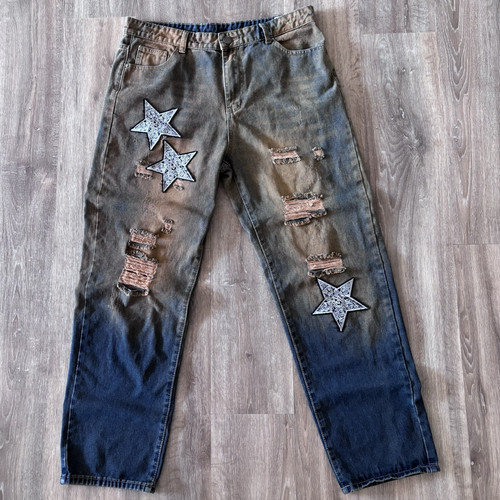 Y2k distressed denim jeans - denim,