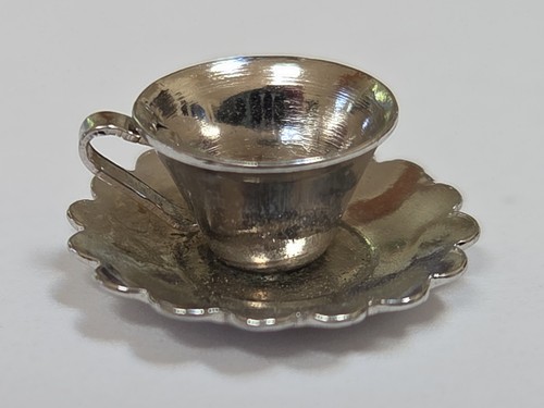 Sterling silver teacup and - ~,