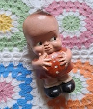 Vintage Kitsch Chalkware Carnival Doll Kewpie Style Ornament MCM Cute 50s 40s