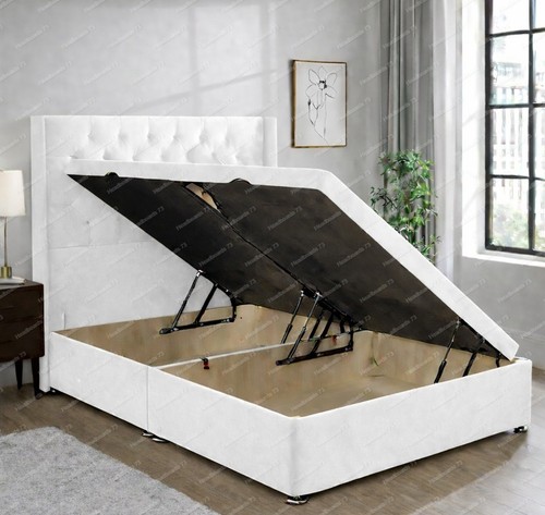 Plush velvet ottoman - ottoman, bed