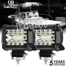 2PCS 240W 4" INCH LED Marine Spreader Deck/Mast Work lights For Boat Flood Light