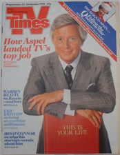 TV Times 1988 22 Oct, Vintage Advertising, How Michael Aspel Landed Tv's Top Job