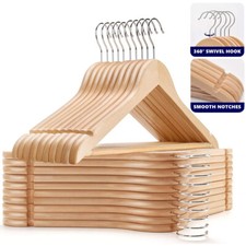 15 Pack Wooden Hangers Suit