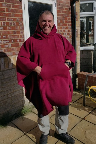 Red fleece hooded blanket - fleece,