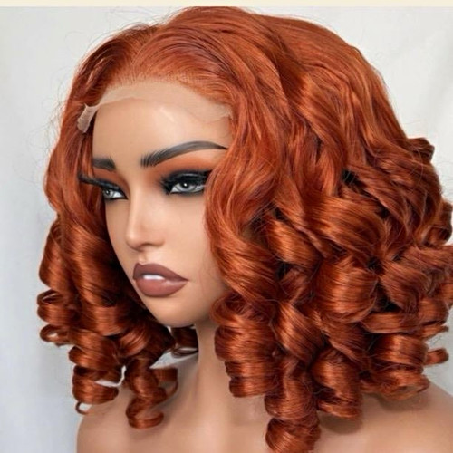 Short ginger synthetic - , wig