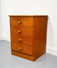 RETRO TEAK AND BRASS CHEST OF
