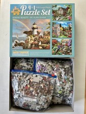 SET OF 4 BITS AND PIECES 300 XL LARGE PIECE JIGSAWS- SERENE BEAUTY -ALL COMPLETE