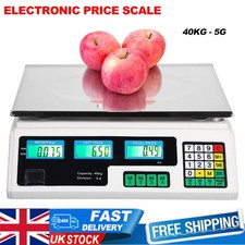 40kg Digital Electronic Weighing Price Computing Scale Veg Fruit Retail UK Plug