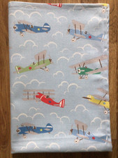 1  Tea Towel Made  W/ Cath Kidston Aeroplanes  Cotton Duck New Vintage Plane Sky
