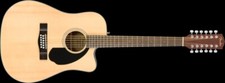Fender CD-60SCE Dreadnought Electro Acoustic 12-String Guitar, Natural, Walnut
