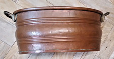 Vintage Copper Planter with Brass Handles – 29 x 21.5 x 12.5cm Cleans up well