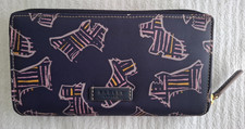 Genuine RADLEY Kenwood Print Navy Blue Oilskin Zip Around Wallet Purse