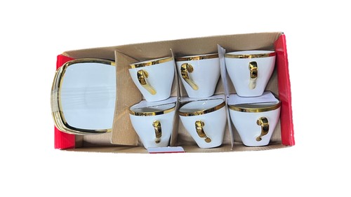 12pcs white and gold ceramic - and,