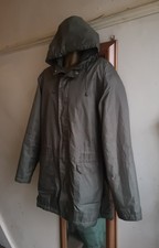 MENS COTTON TRADERS KHAKI GREEN SHOWERPROOF FLEECE LINED HOODED COAT SIZE XL