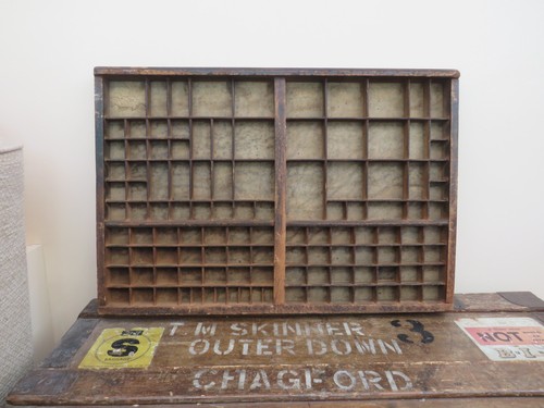 Vintage wooden printers tray - vintage,