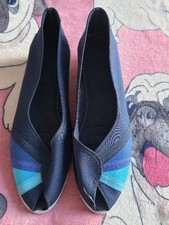 Ladies Canvas Peep Toe Wedges