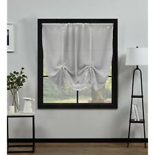 Silver Plain Voile Tie Blinds 140cm (55") Wide - Slot Top Panels - Free Postage
