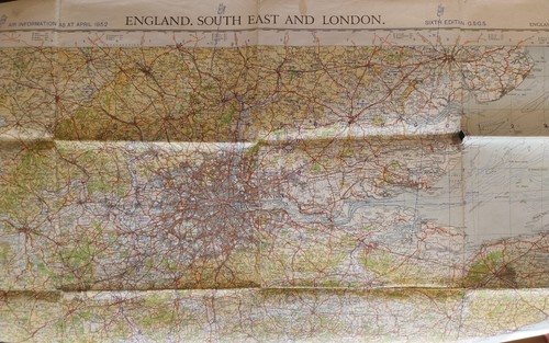 Vintage raf sheet map 1952 - sheet,