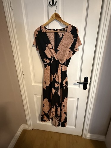 Black blush floral midi - &,