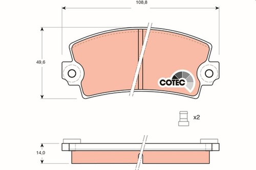 Brake pads trw gdb148 for - brake,