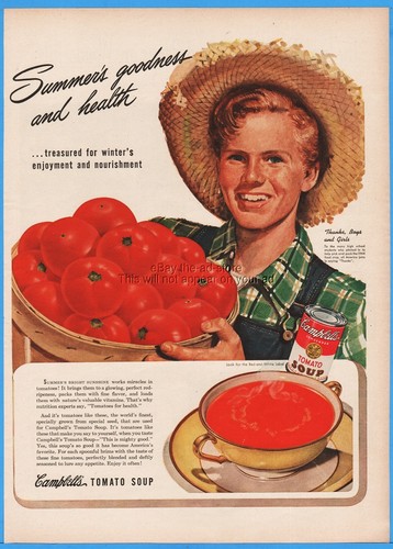 1944 campbell tomato soup - tomato,